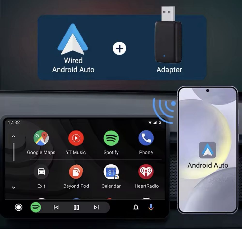 Адаптер/Флашка 2в1 - Безжично свързване на Android Auto/Carplay