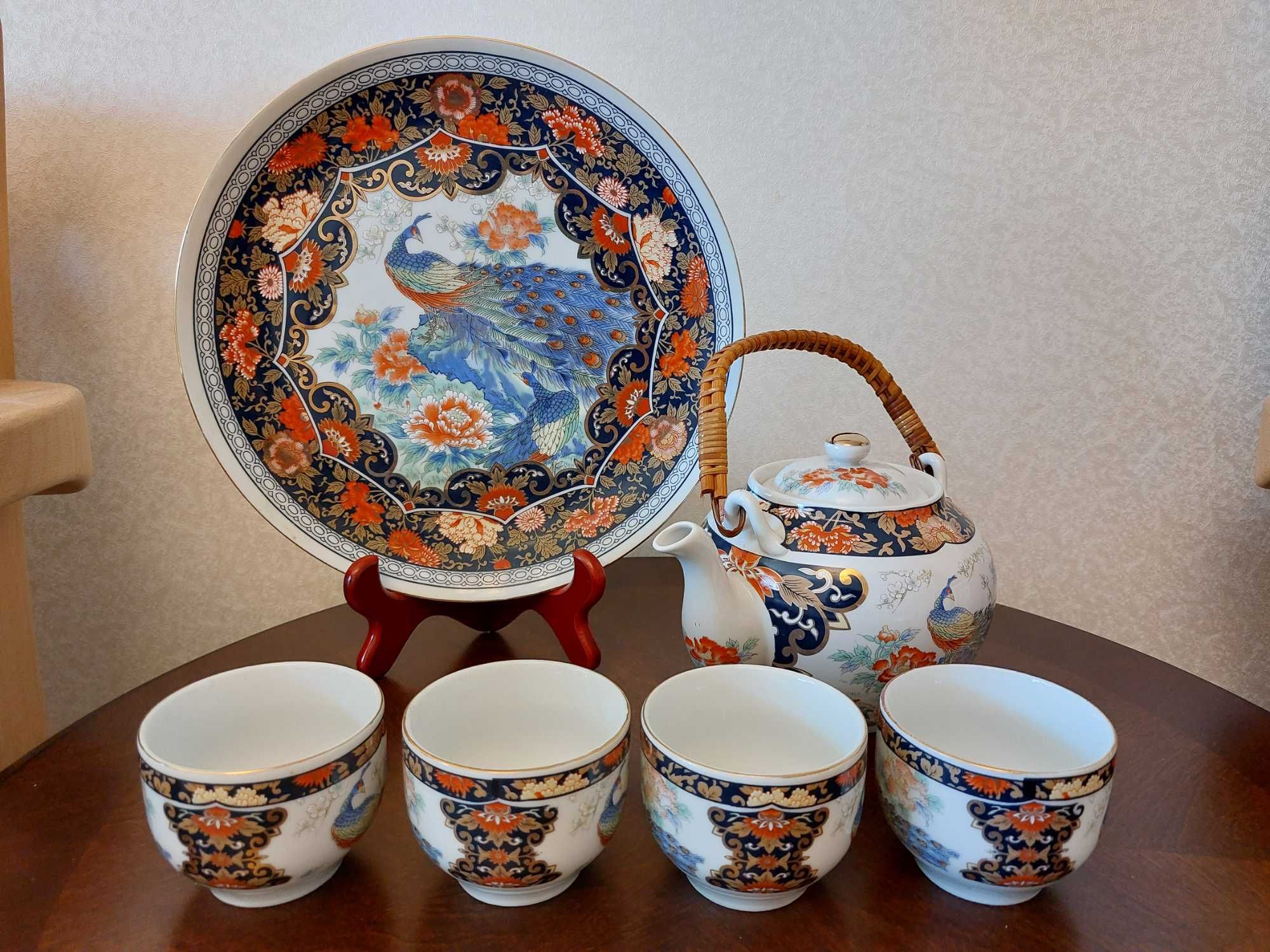 Set ceainic cu cesti & platou, stil japonez, nefolosit
