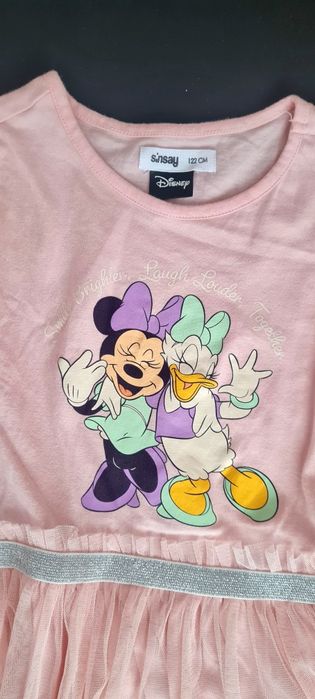 Rochie minnie roz cu tull cu maneca lunga mărimea 122 GEMENE