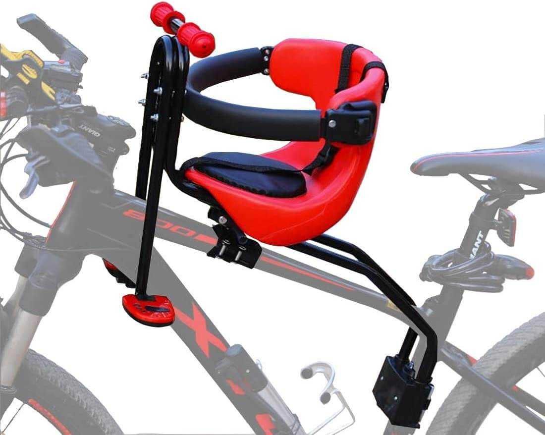 Scaun de copil pentru bicicleta cu prindere pe bara din fata