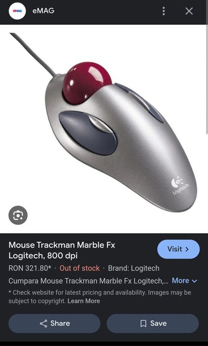 Mouse logitech trackball NOU