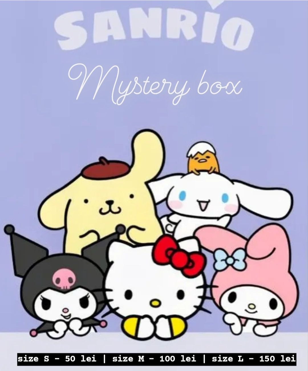 Personaje Sanrio, mystery box, diferite mărimi