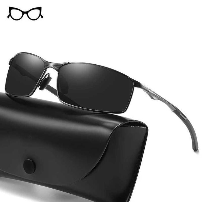 Ochelari de soare polarizati antireflex cu rama metal pentru bărbați