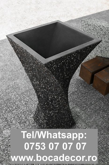 Jardiniere vaze ghiveci din mozaic piatra, prefabricate din beton