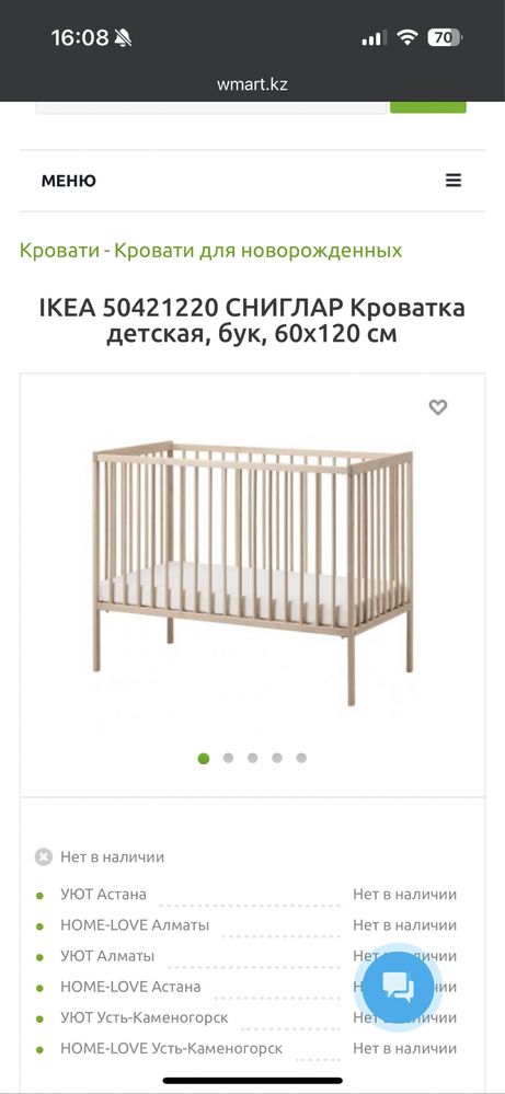 Детская кроватка IKEA