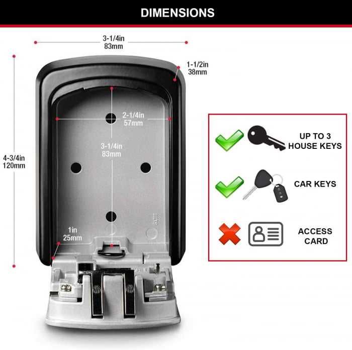 Cutie metalica seif chei Master Lock 5401EURD cifru  115 mm x 85 mm