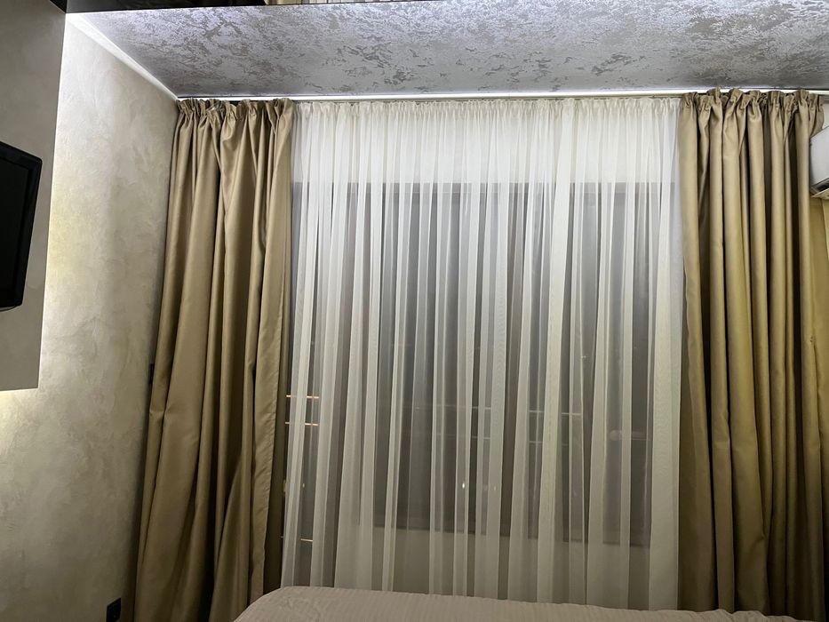 Тънко перде готово ушито с кукички 2бр / воал пердета