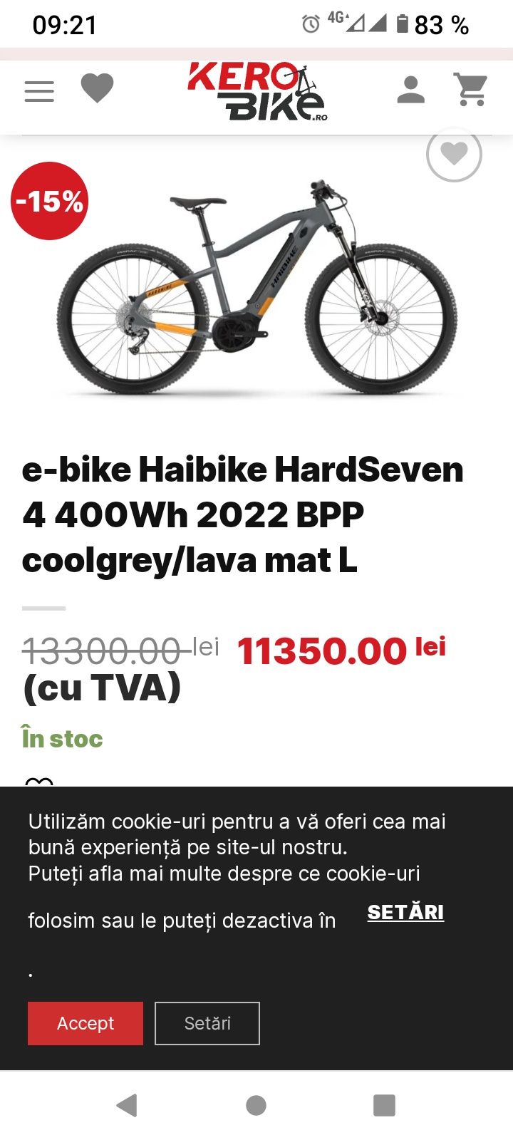 vând bicicleta haibike hardseven 4