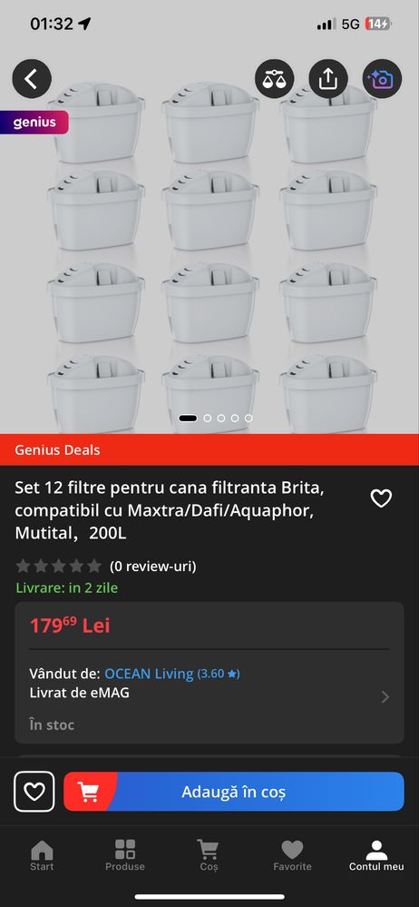 Set 12 filtre pentru cana Brita