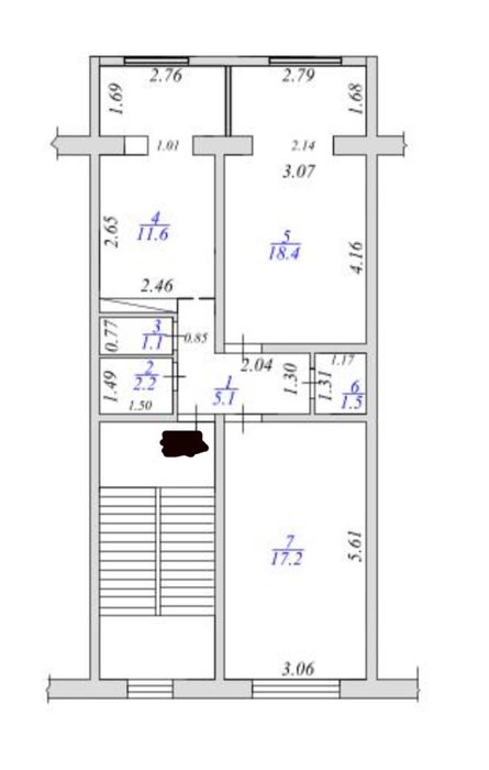 Продается квартира в 12 мкр 17 доме
