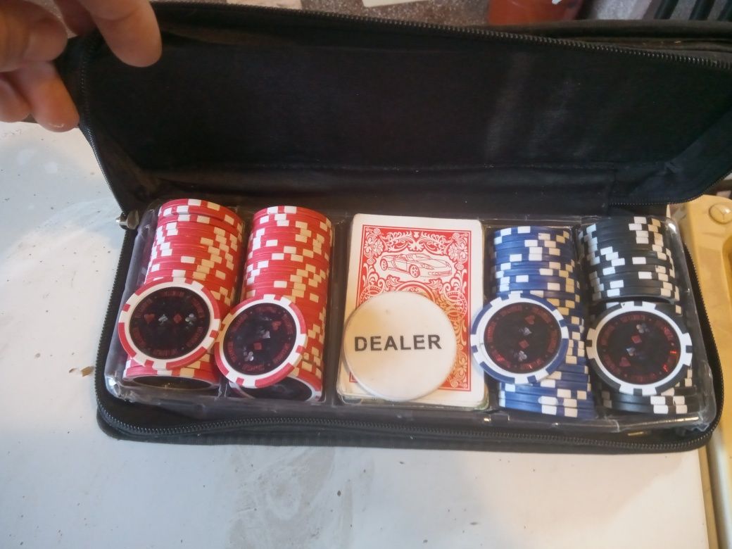 Set poker cu husa din pânză