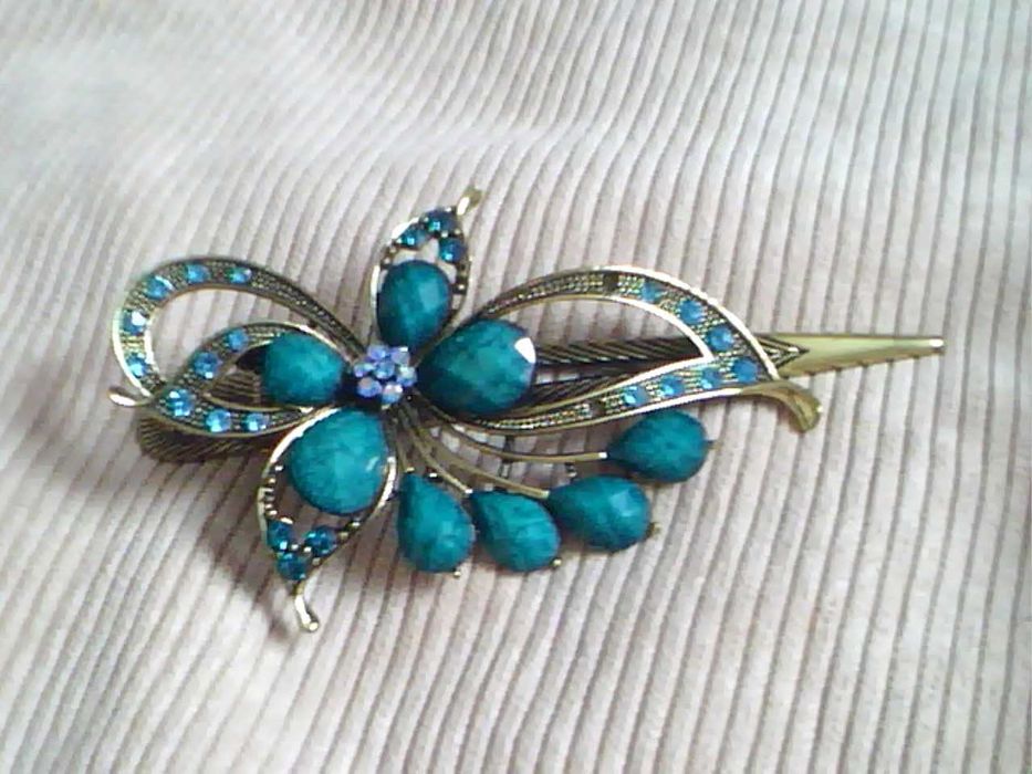 Элегантная бирюзовая зажим заколка для волос