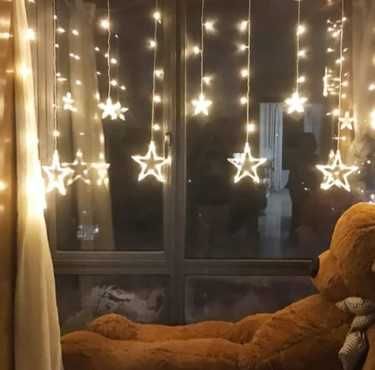 Коледни лампички завеса