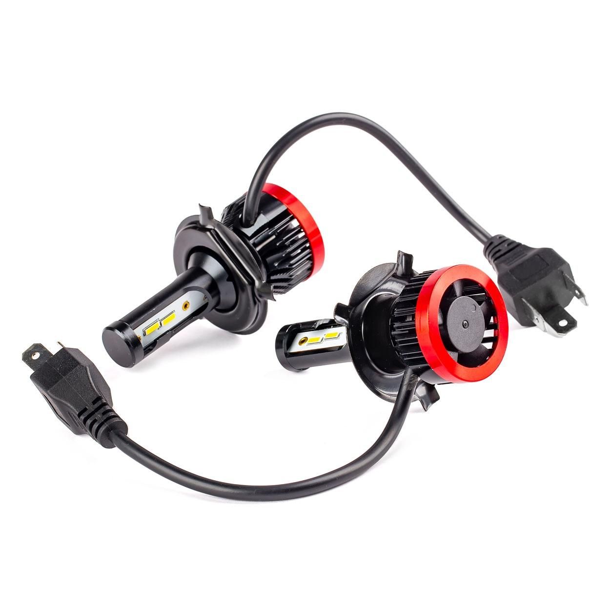 комплект led лед диодни крушки за фар amio h4 h/l bf mini - 50w. ...