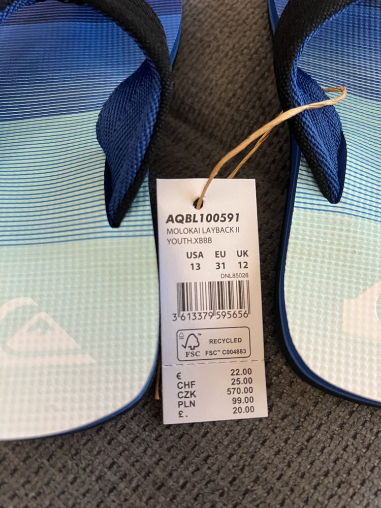 Нови детски джапанки Quiksilver