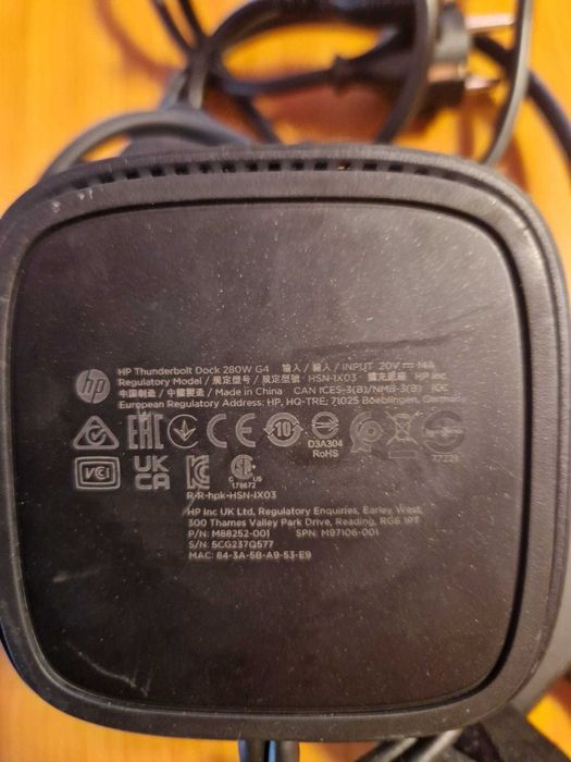 HP Thunderbold dock 280W G4 / 230W G2