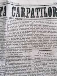 Trompetta Carpatilor ziar 24 noiembrie 1874 Romania complet stare buna