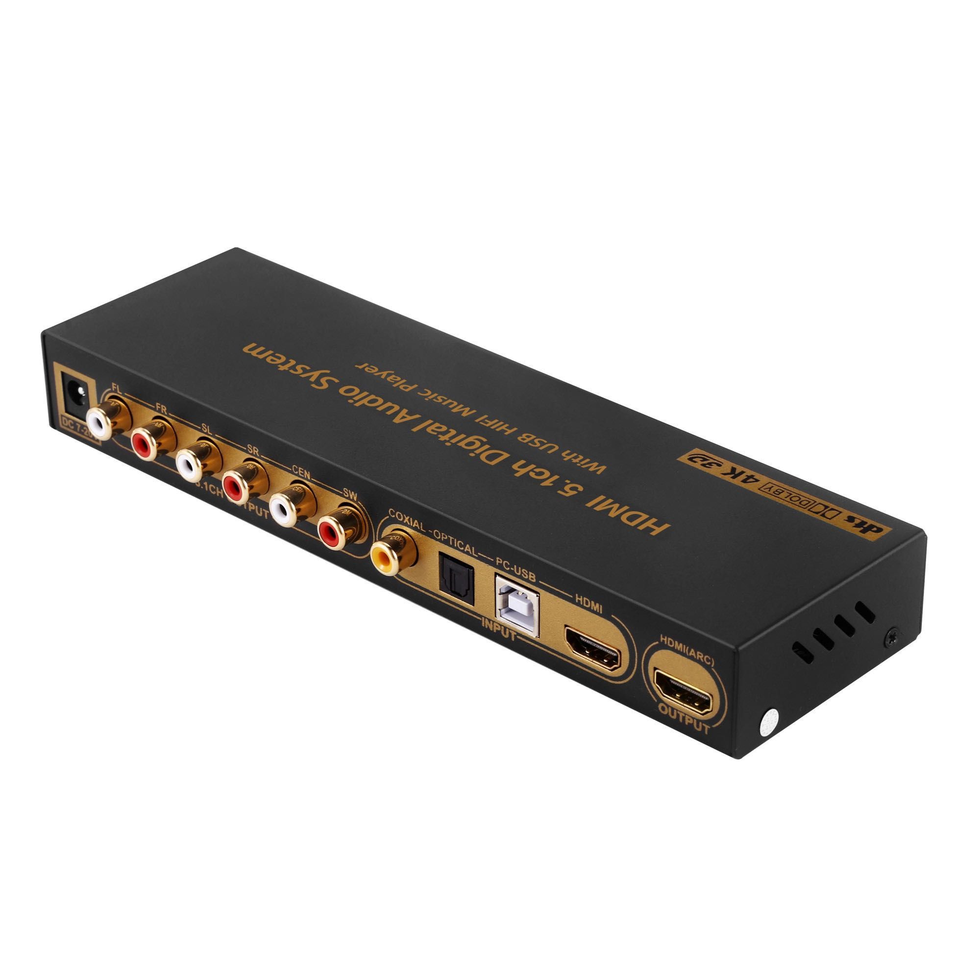 Convertor Audio 5.1 Decoder DAC DTS AC3 FLAC APE 4K-2K HDMI ARC cod186