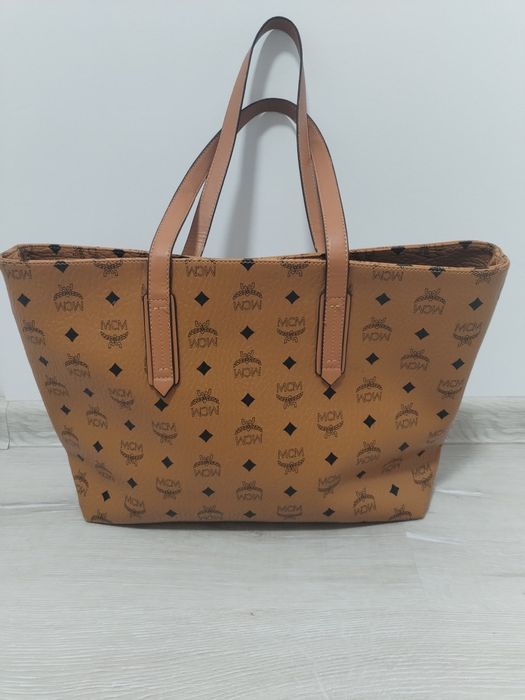 Geanta MCM maro logo