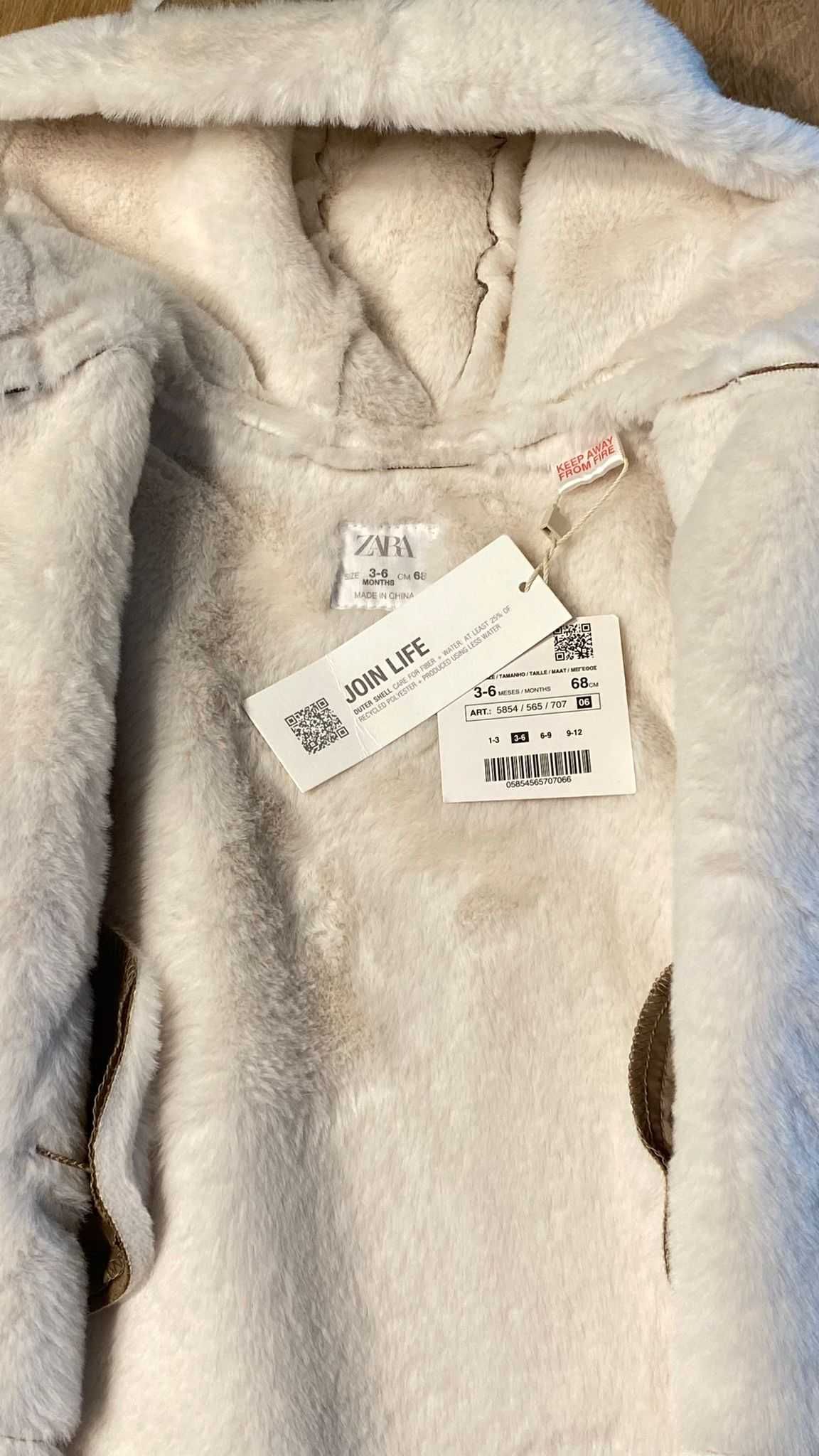 Vand geaca tip cojoc de iarna ZARA Baby, nou cu eticheta, marime 68 !