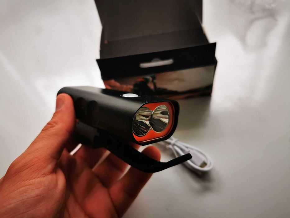 Lumina alba LED frontala ghidon bicicleta reincarcabila far lanterna
