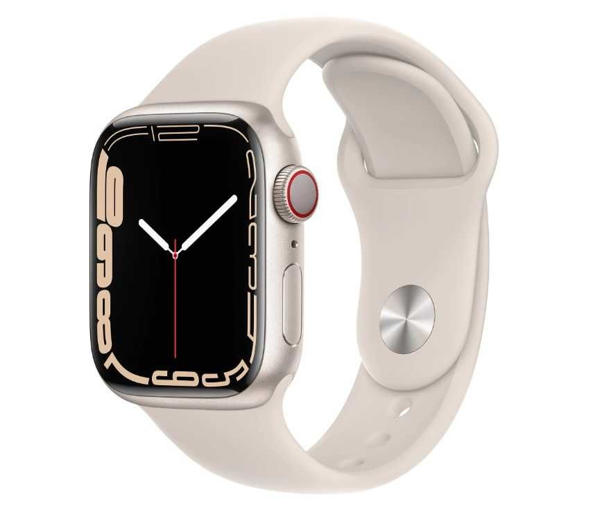 Apple Watch 7, GPS, Cellular, Starlight Aluminium 41mm NOU Sigilat