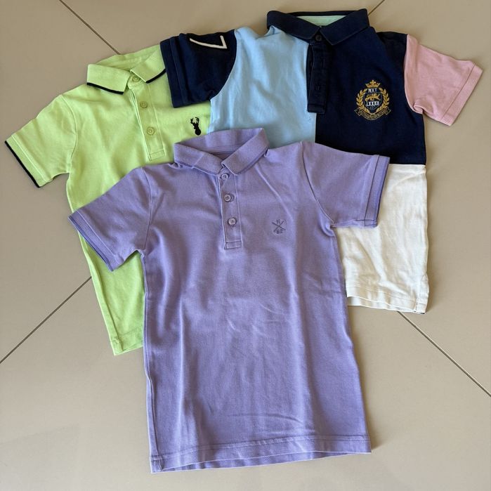 Set 3 tricouri model polo, NEXT, marime 98-104, în stare foarte bună