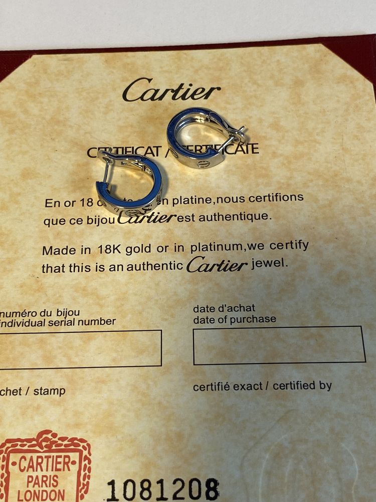 Cercei Cartier LOVE Aur Alb 750