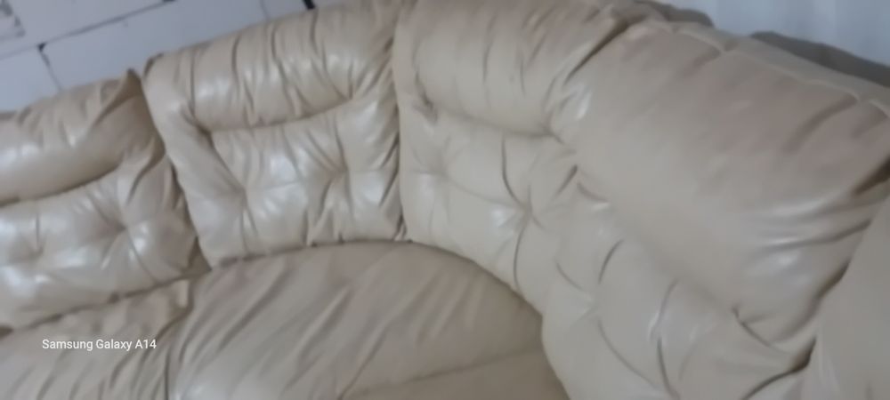 Colțar piele crem ,fix