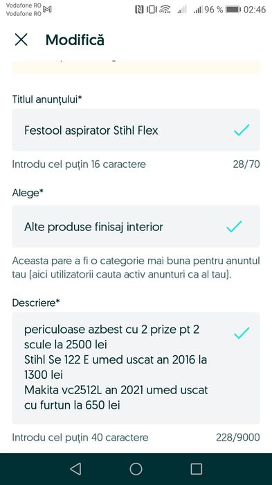 Aspirator Festool Stihl Makita