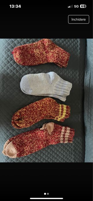 Șosete tricotate manual din lână – călduroase, perfecte pentru iarnă