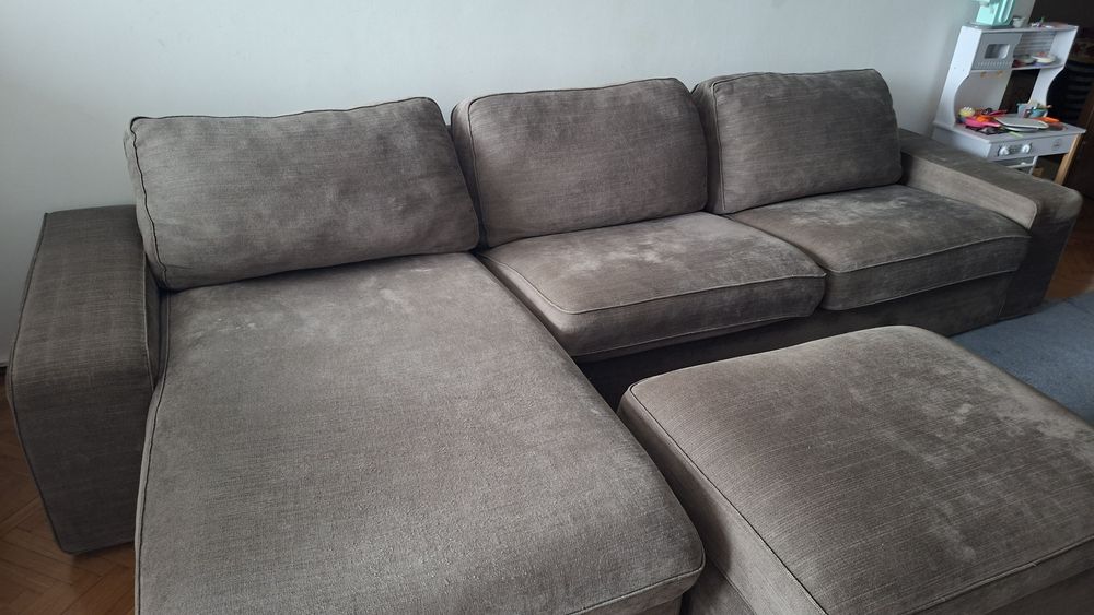 Canapea colt Kivik + Taburet cu depozitare