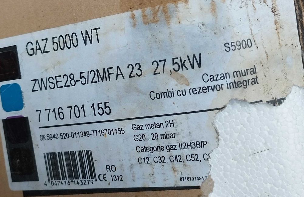 Centrala termica gaz condensatie Baxi 65 kw +calorifere Purmo echipate