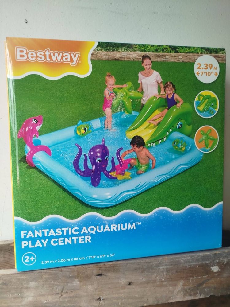 Надуваем басейн Bestway Аквариум, 53052