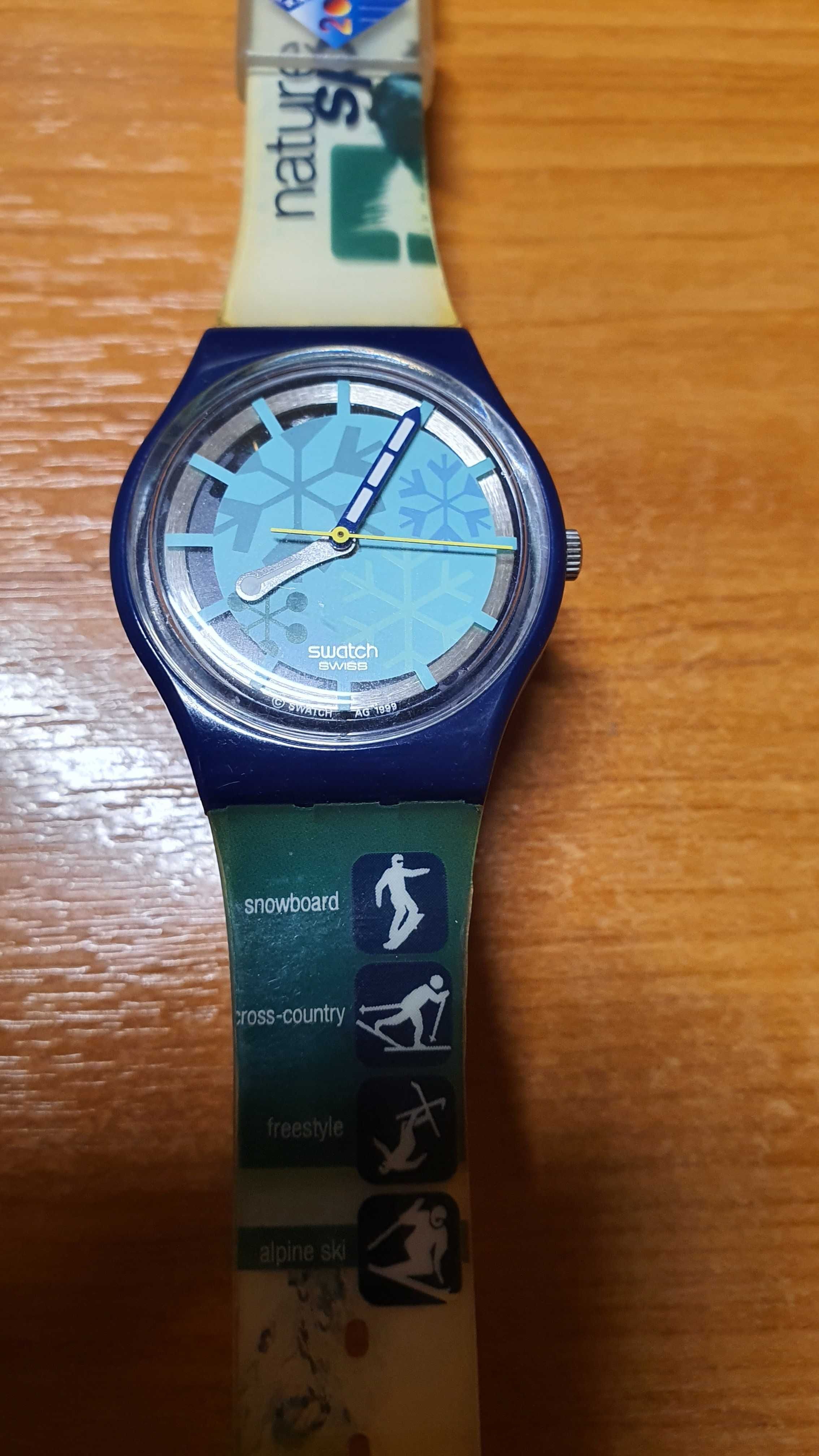 Ceas elvetian Swatch iarna, ski, snowboarding AG1999 limited edition