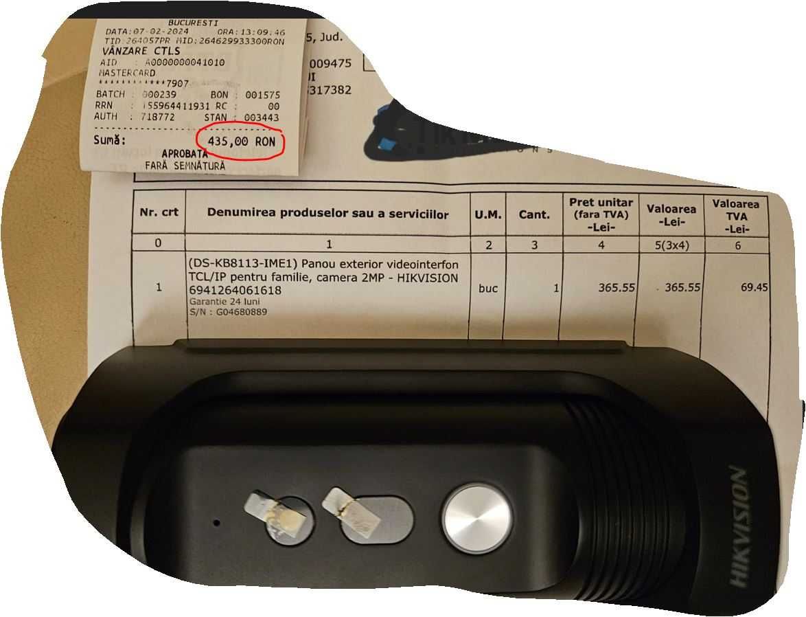 videointerfon HIKVISION nou rezistent la vandalism