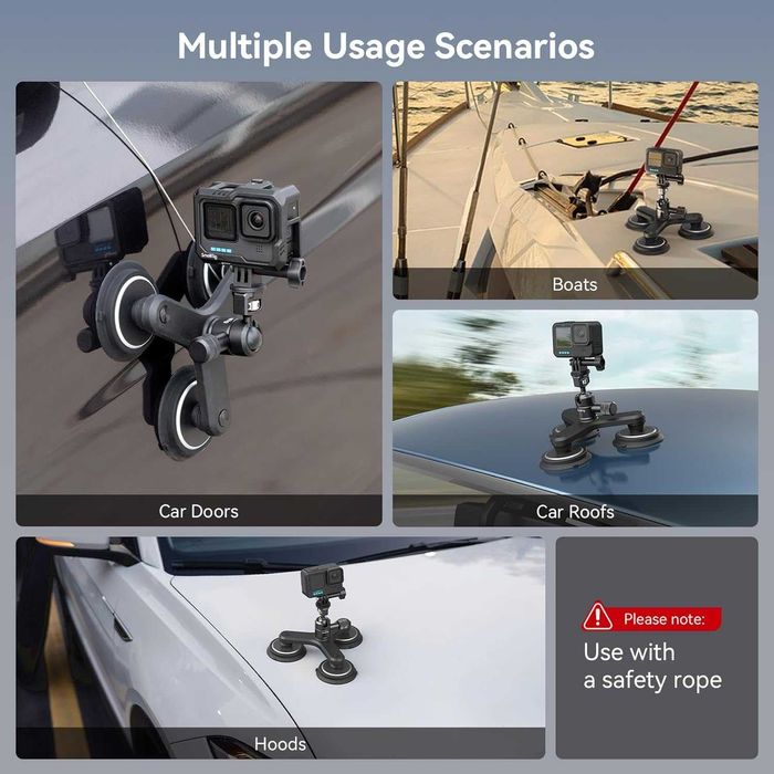 Крепление-Держатель для Камер на Тройных Присосках. Есть доставка