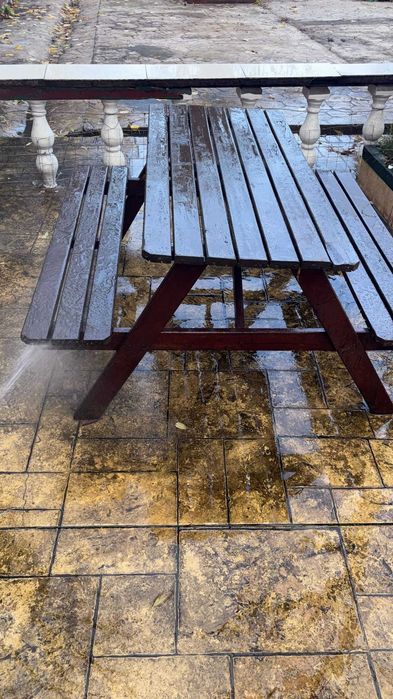 Masa Lemn Masiv cu Bancute Pt esxterior