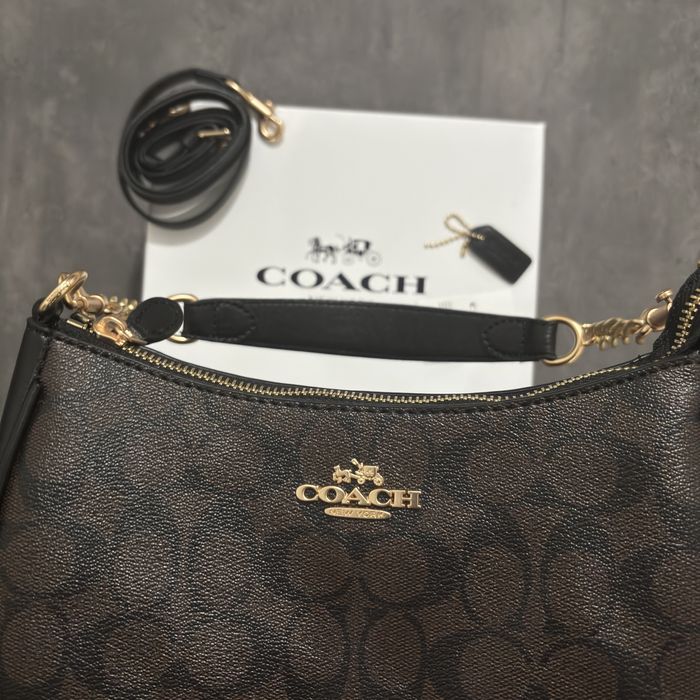 Coach Teri Brown Canvas - Дамска Чантичка