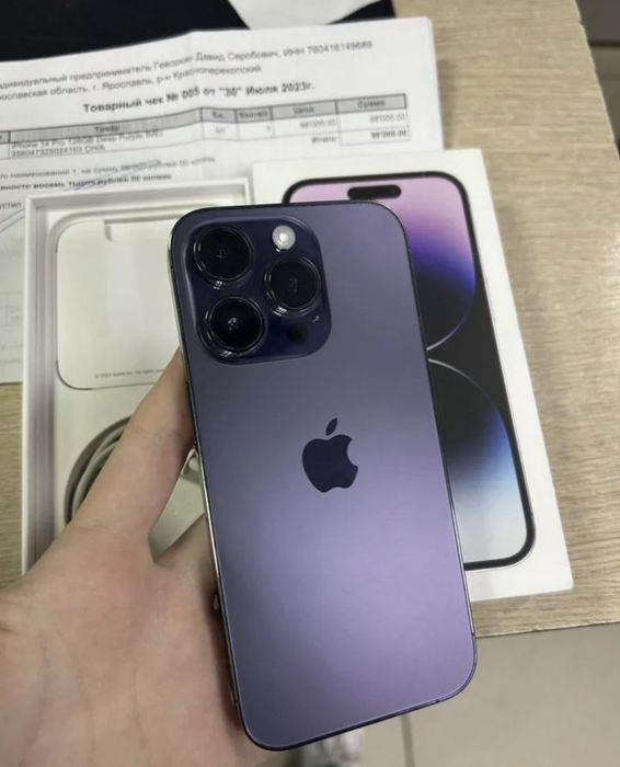Продам iPhone 14 pro 256gb акб 89 практически новый фиолетовый