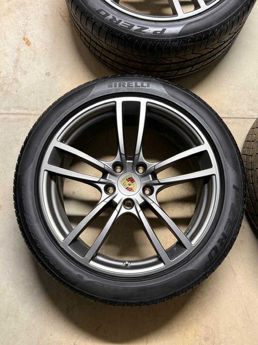 Set roți Porsche Cayenne–21–Jante OEM+Anvelope Pirelli P Zero NO+Senzo