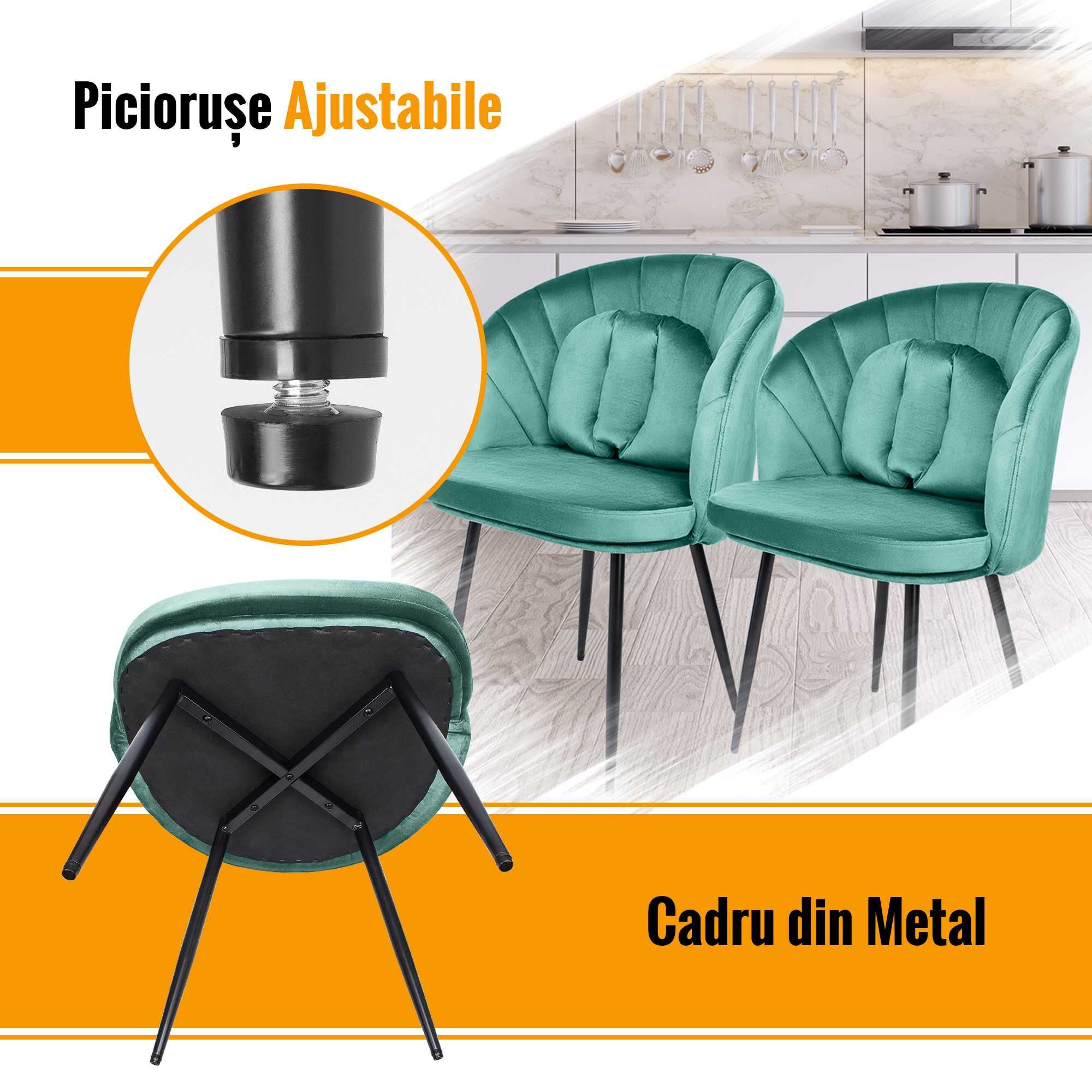 RESIGILAT Set 2 Scaune tip Fotoliu Dining/Bucatarie Dr.Home - Verde
