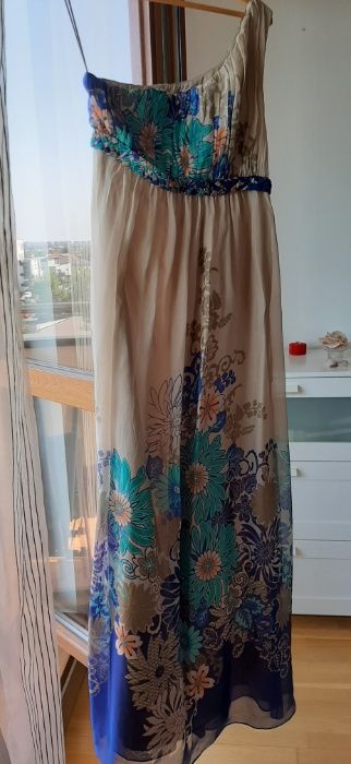 Rochie Nissa lunga impecabila din Matase 100% Naturala de calitate M-L