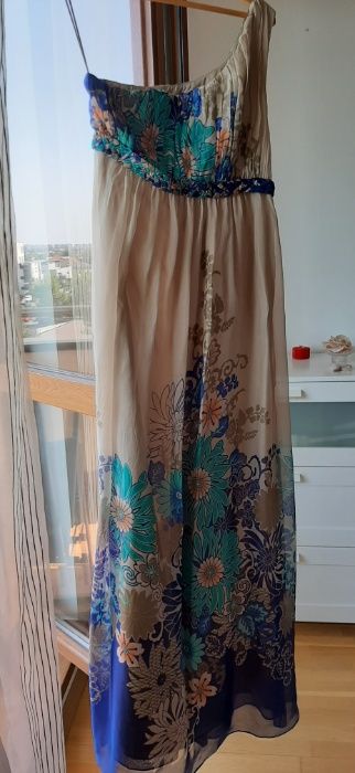 Rochie Nissa lunga din matase naturala de calitate, impecabila. M-L