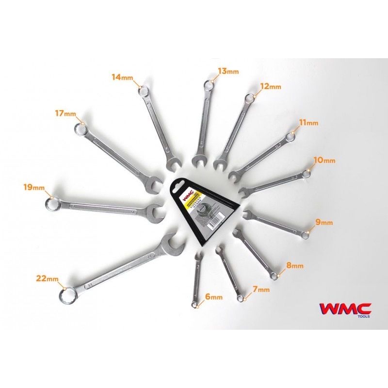 Ключове звездогаечни комплект 12бр 6-22 в стойка WMC