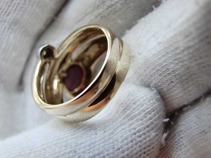inel aur 14k turmalina si diamant sarpe diamante unicat