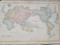 Harta tip planiglob, tiparita c.1870