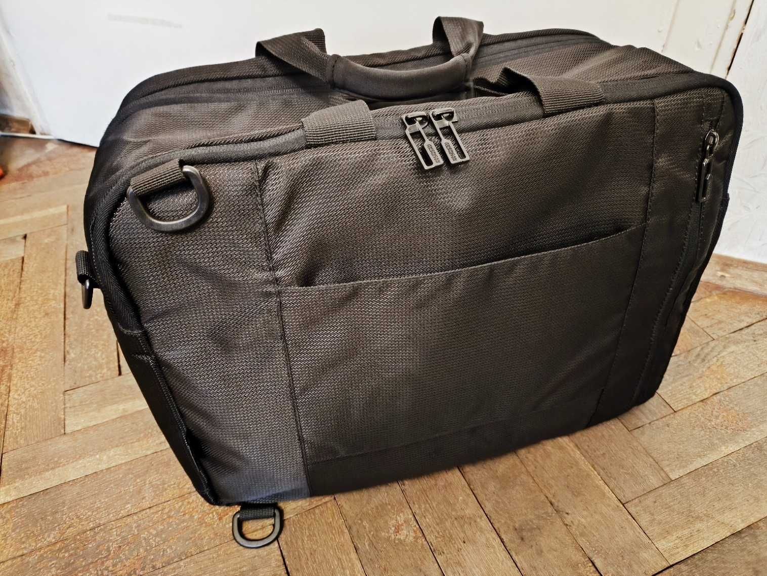 Черна бордна чанта/раница за 15.6" лаптоп American Tourister Work-Е