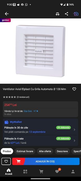 Set 2 Ventilatoare Axial Elplast Cu Grila Automata 100 Mm