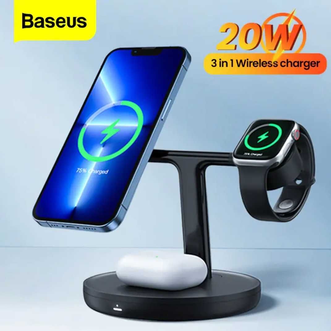 Baseus Swan 3 in 1 Держатель Wireless Magnetic 20W for iPhone 16